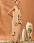 Beige Clover Checks Fusion Set