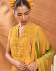 Yellow Spades Blossom Kurta Set