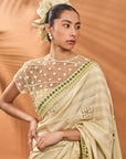 Sage Green Striped All Fours Saree