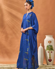 Navy Blooming Board Kaftan