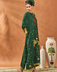 Green Clover Checks Kaftan