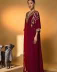 Red & Plum Moonlight Melody Kaftan