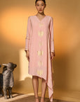 Baby Pink Tango Bloom High Low Kaftan