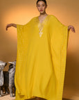 Yellow Tribal Mask Kaftan