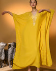 Yellow Tribal Mask Kaftan