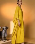 Yellow Tribal Mask Kaftan