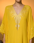 Yellow Tribal Mask Kaftan