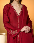 Red Deer Totem Kurta Set