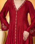 Red Deer Totem Kurta Set