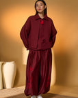 Maroon Pine-Code Co-Ord Set