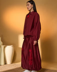 Maroon Pine-Code Co-Ord Set