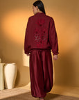 Maroon Pine-Code Co-Ord Set