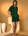 Green Tropical Shirt Set