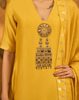 Spiced Ochre Gilded Kettle Kurta Set - Ready to Ship