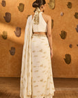 Ivory Soft Lantern Sticthed Saree - Ready to Ship