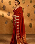 Red Fern Flame Saree