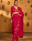 Pink Crane Dawn Saree