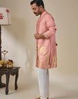 Salmon Pink Backwater Postcard Kurta Set