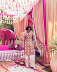 Gold Silk Mirror Kurta & Pants Set
