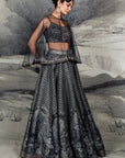 Midnight Blue Chevron Skirt Set | Baroda