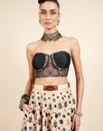 Midnight Blue Corset Skirt Set