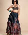 Midnight Blue Floral Print Skirt Set