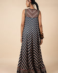 Midnight Blue Printed Anarkali
