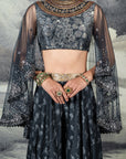 Midnight Blue Sharara Set | Baroda