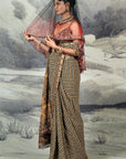 Multi-Hued Chevron Saree Set | Baroda