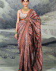 Multi-Hued Striped Saree Set