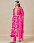 Rani Pink Mulberry Chints Kurta Set