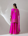 Fuschia Pink Sharara Set With An Organza Dupatta