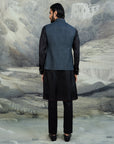 Navy Blue Chevron Nehru Jacket