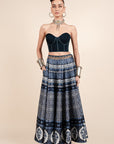 Navy Blue Corset Skirt Set