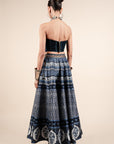 Navy Blue Corset Skirt Set