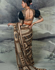 Navy Blue - Multi-Hued Saree Set | Baroda
