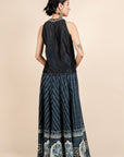 Navy Blue Printed Sharara Set