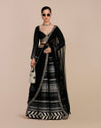 Noir Black Chevron Skirt Set