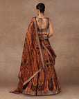 Ochre Mustard Jamawar Skirt Set