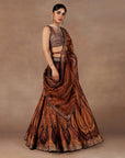 Ochre Mustard Jamawar Skirt Set