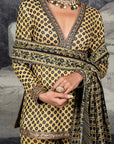 Olive Mustard - Midnight Blue Sharara Set | Baroda