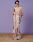 Sequins Jaal Border Saree Set