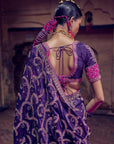 The Mughal Saree Set - Purple