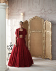 Crimson Revierie Embroidered Lehenga Set