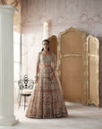 Champagne Mosaic Embroidered Lehenga Set