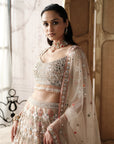 Champagne Mosaic Embroidered Lehenga Set