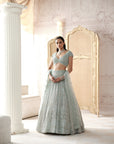 Glacial Mint Embroidered Lehenga Set