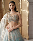 Aqua Lagoon Embroidered Lehenga Set