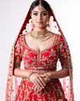 Sunny's Red Heritage Lehenga IV - Ready to Ship