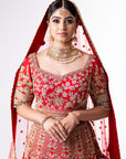 Sunny's Red Heritage Lehenga VI - Ready to Ship